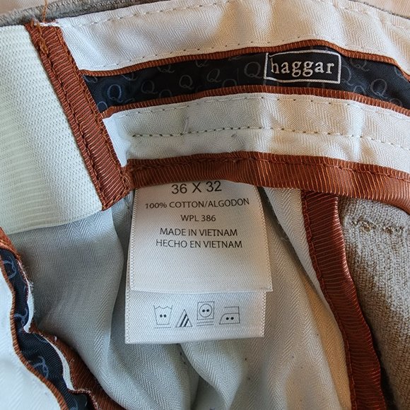 Haggar Beige Corduroy Pants 36.32 - Picture 2 of 4